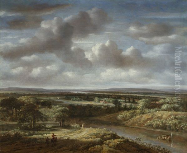 Rivierlandschap Oil Painting by Philips Koninck