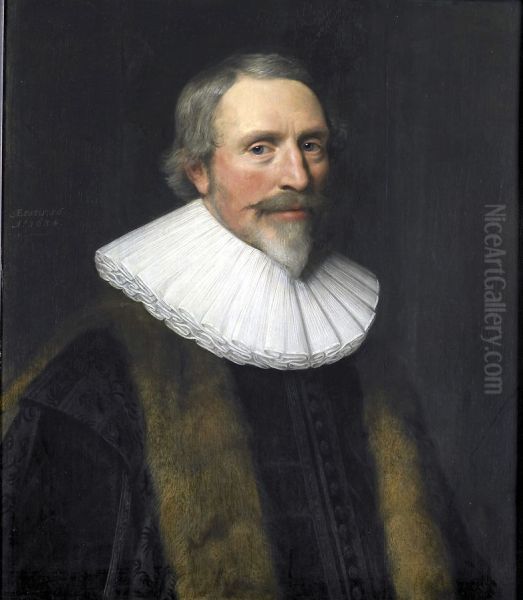 Portret van Jacob Cats (1577-1660), dichter en Raadspensionaris van Holland Oil Painting by Michiel Jansz. van Mierevelt