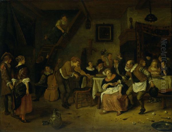 Boerenbruiloft Oil Painting by Jan Steen