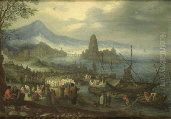 The Sermon on the Sea of Galilee Oil Painting by Jan Brueghel the Elder