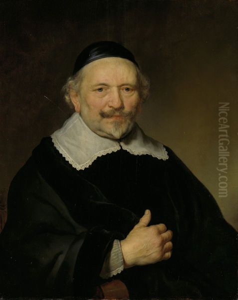 Portret van een man, vermoedelijk Augustijn Wtenbogaert (1577-1655) Oil Painting by Govert Flinck