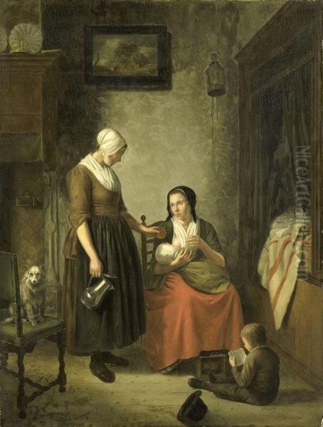 'Good Neighbors' Oil Painting by Johannes Christiaan Janson