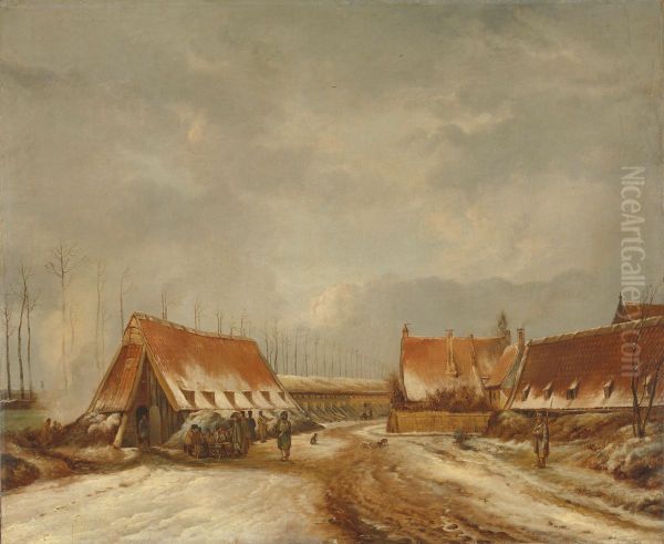 De kazematten voor Naarden in 1814 Oil Painting by Pieter Gerardus Van Os