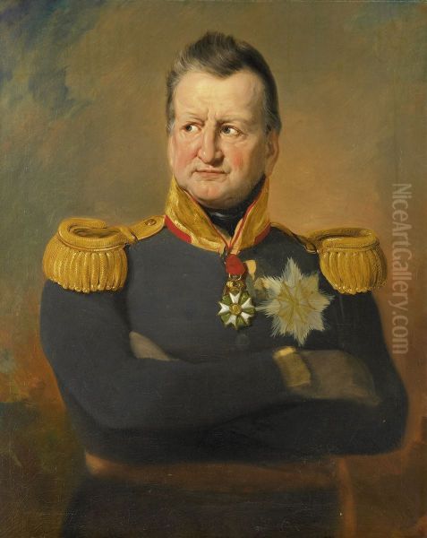 David Hendrik Baron Chasse (1765-1849). Luitenant-generaal Oil Painting by Jan Willem Pieneman