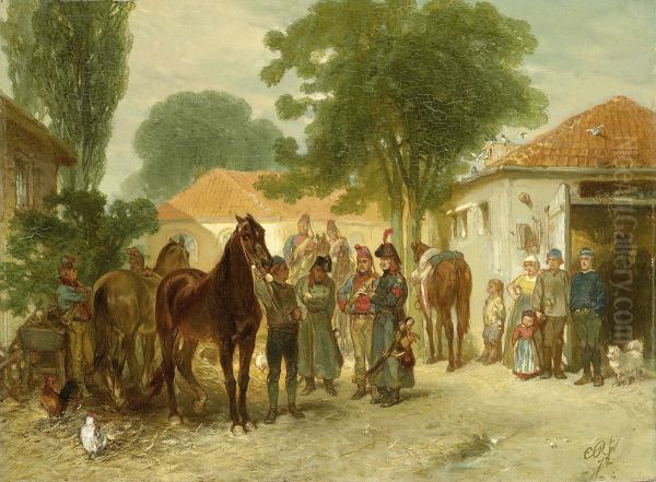 The Requisition Oil Painting by Charles Rochussen