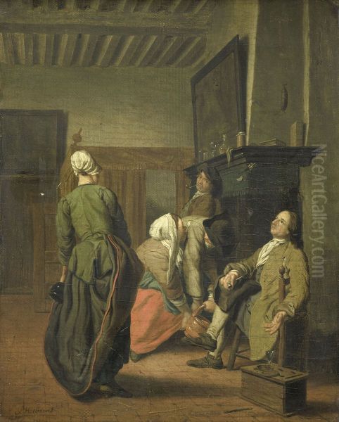 Vrolijk gezelschap Oil Painting by Jan Josef Horemans the Younger