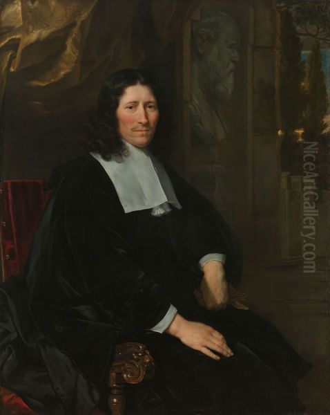 Portret van Pieter de la Court Oil Painting by Abraham Lambertsz van den Tempel