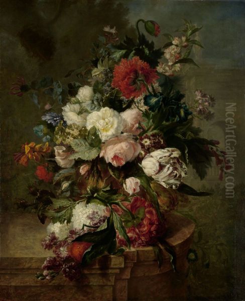 Stilleven met bloemen Oil Painting by Harmanus Uppink