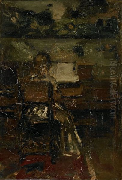 Meisje aan de piano Oil Painting by Jacob Maris