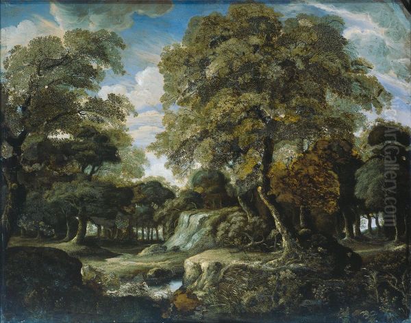 View in the woods Oil Painting by Jan Van Der Heyden