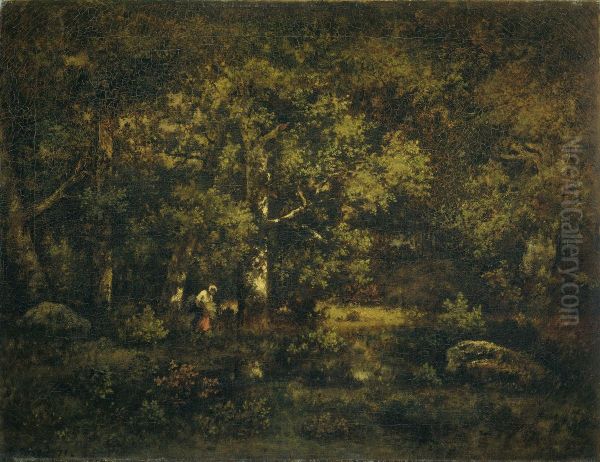 Het bos van Fontainebleau Oil Painting by Narcisse Virgilio Diaz