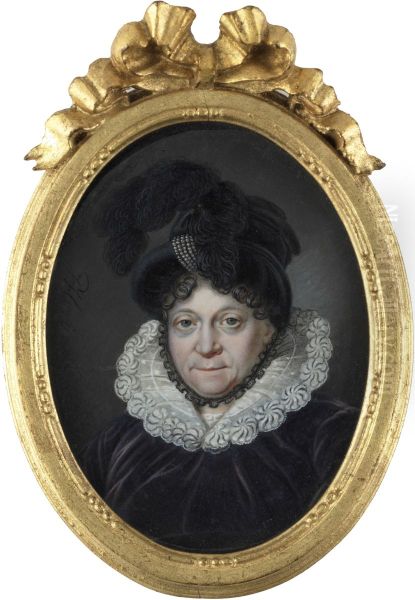 Frederika Sophia Wilhelmina (1751-1820), prinses van Pruisen. Sedert de dood van Willem V Prinses Douairiere van Oranje Oil Painting by Johannes Hari