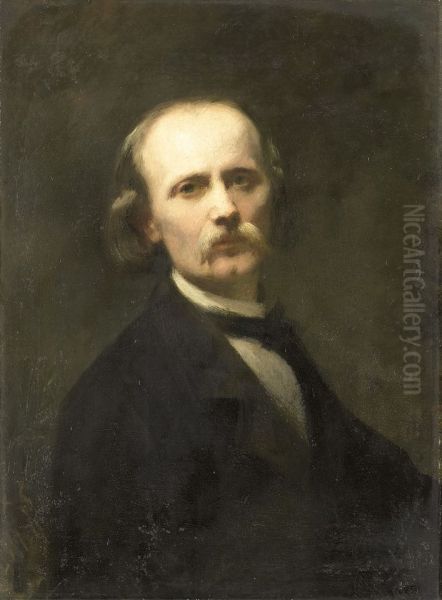 Self-Portrait Oil Painting by Johan Georg Schwartze