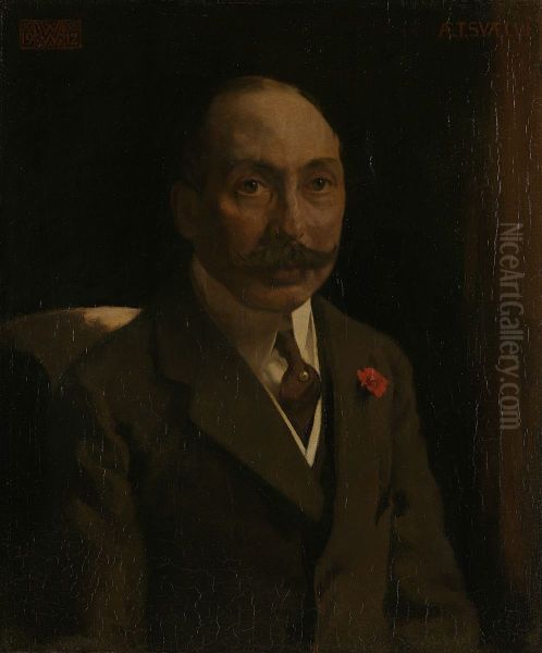 Portrait of Andries van Wezel (1856-1922) Oil Painting by Willem Witsen