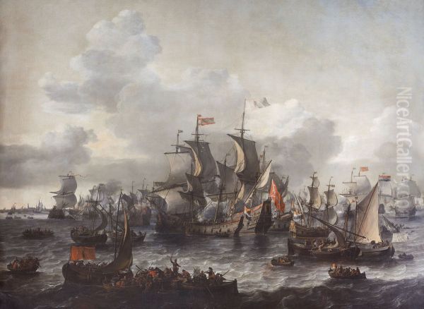 The Battle of the Zuider Zee, 1573 Oil Painting by Jan Theunisz Blanckerhoff