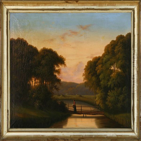 Evening Scenery From Zealand Oil Painting by Agnete Carlsen