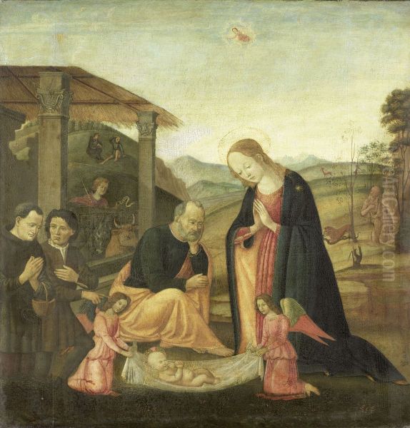 The Adoration of the Child Oil Painting by Jacopo da Sellaio