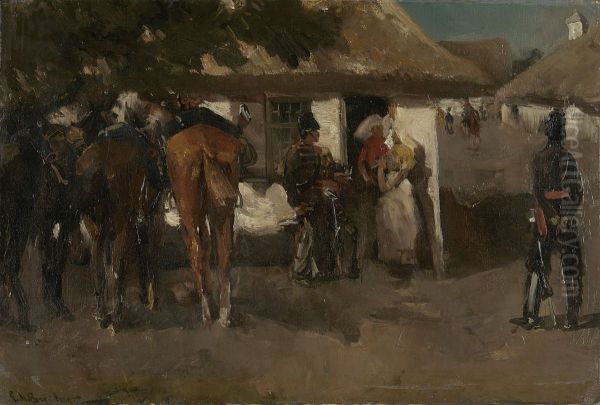 Billeting the Troops Oil Painting by George Hendrik Breitner