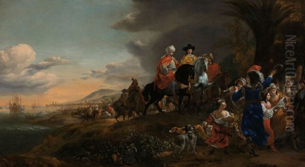 The Dutch Ambassador on his Way to Isfahan Oil Painting by Jan Baptist Weenix