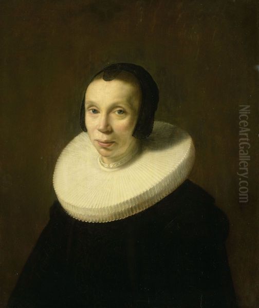 Portret van een vrouw Oil Painting by Abraham de Vries