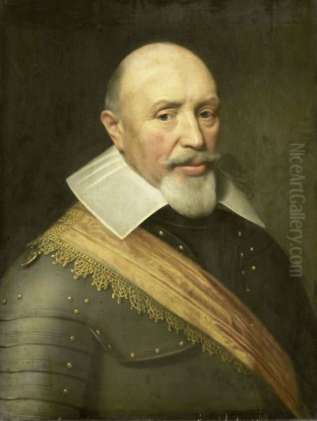 Portret van een officier Oil Painting by Jan Van Ravesteyn