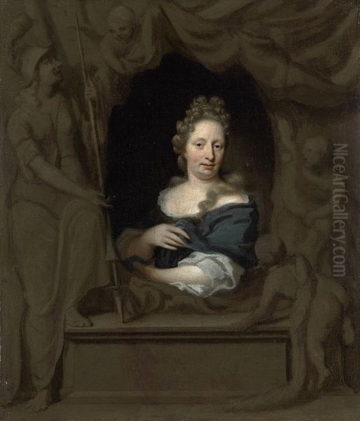 Portrait of Eva Visscher Oil Painting by Michiel van Musscher