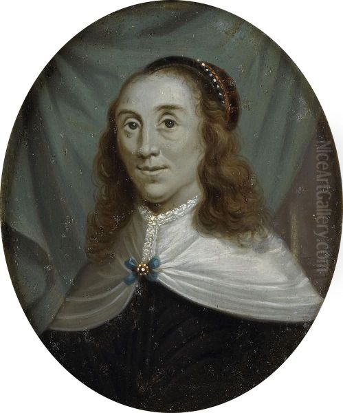 Sibylle van Griethuysen (c.1620-after 1662) of Groningen. Poetess Oil Painting by Arnoud Van Halen