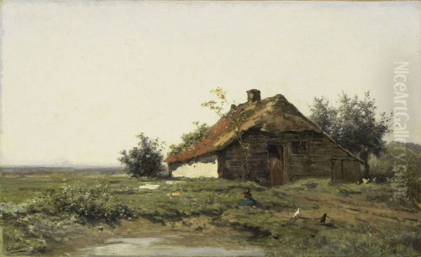 Farm in the Open Fields Oil Painting by Paul Joseph Constantin Gabriel