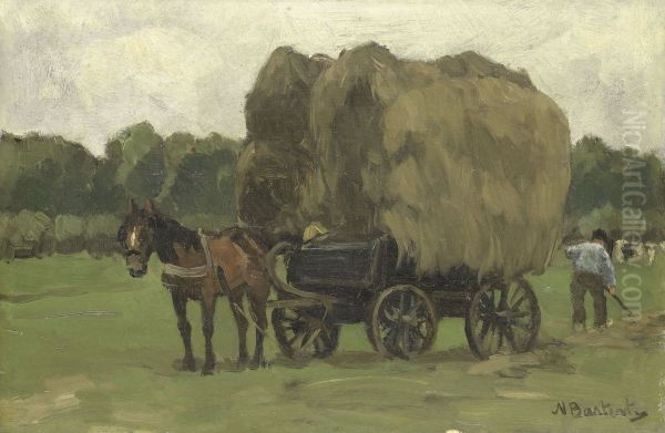 Hooiwagen. Oil Painting by Nicolaas Bastert