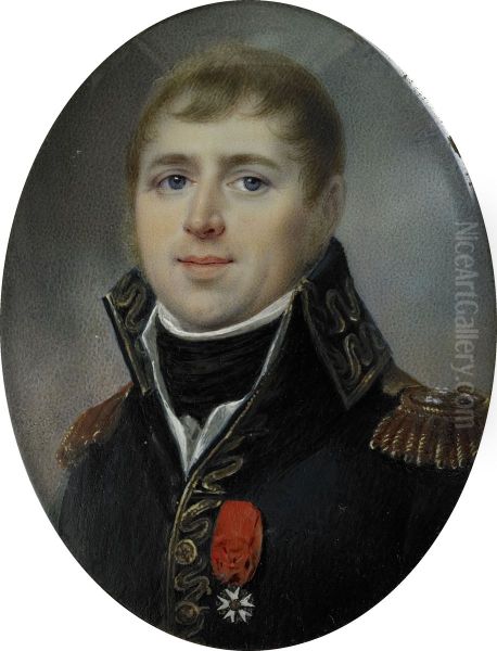 Carel Hendrik Ver Huell (1764-1845), Vice-Admiral of the Batavian fleet and Minister of the Navy of the Batavian Republic, adorned with the Officer Cross of the Legion of Honor, awarded to him in 1804 Oil Painting by Jean-Baptiste Jacques Augustin