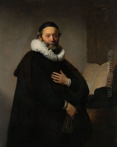 Portrait of Johannes Wtenbogaert Oil Painting by Rembrandt