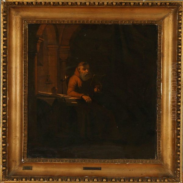 The Danish Historian Saxo Grammaticus Oil Painting by Conrad Oscar Carlson