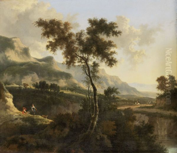 Bergachtig landschap Oil Painting by Jan Hackaert