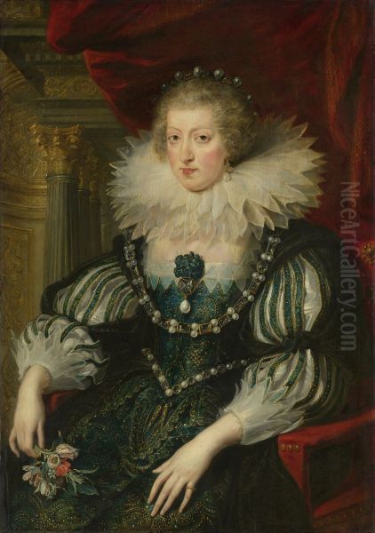 Anne of Austria (1601-1666). Wife of Louis XIII, king of France Oil Painting by Peter Paul Rubens