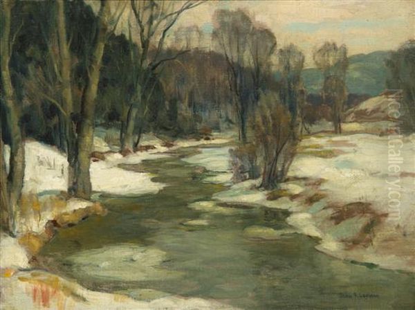 Thawing Ice Floes Oil Painting by John Fabian Carlson