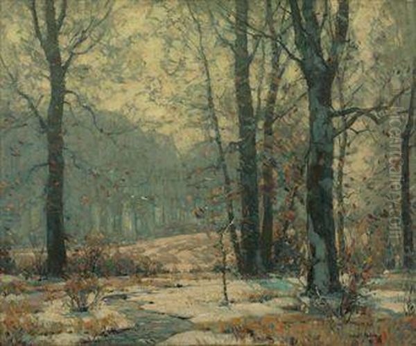 Winter Morning Mists Oil Painting by John Fabian Carlson