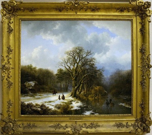 Winter landscape Oil Painting by Barend Cornelis Koekkoek