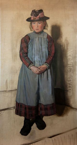 Standing Larens girl Oil Painting by Martinus van Regteren Altena