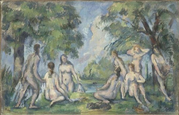 Baigneuses Oil Painting by Paul Cezanne