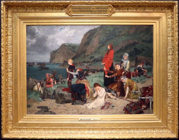 Start of the Norman fleet for the conquest of England in 1066 Oil Painting by Albert Maignan