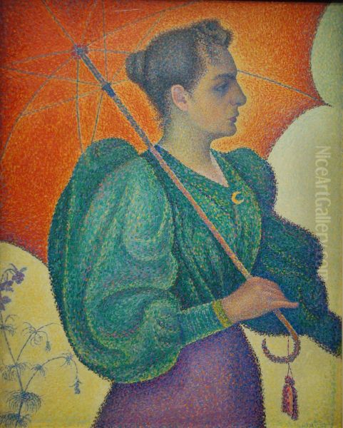 Femme a l'ombrelle Oil Painting by Paul Signac