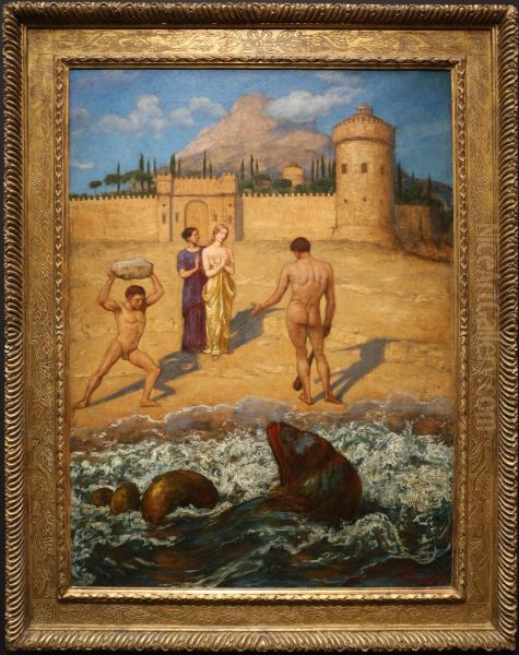 Herkules befreit die Konigstochter Hesione Oil Painting by Hans Thoma