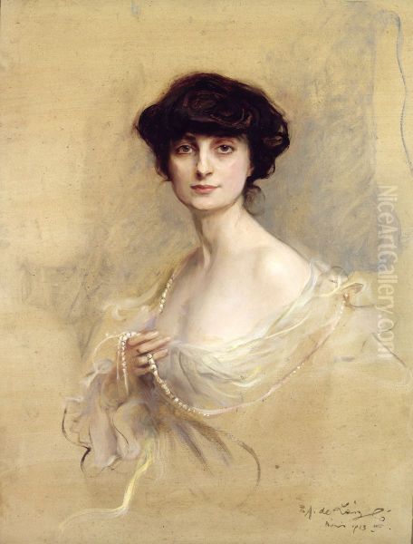 Countess Anna de Noailles Oil Painting by Philip de Laszlo