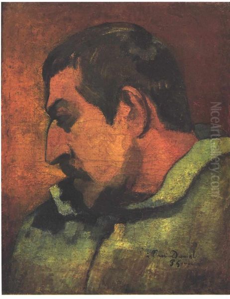 Selfportrait, dedicated to his friend Daniel Oil Painting by Paul Gauguin