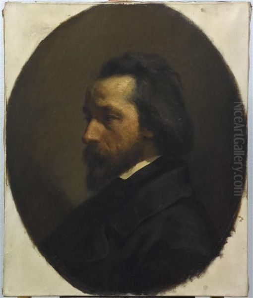 Portrait de Paul Francois Collot marchand de nouveautes Oil Painting by Jean-Francois Millet