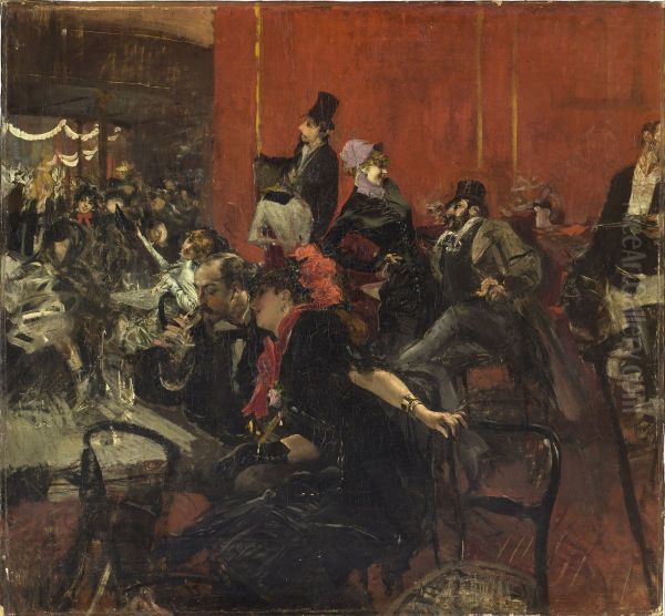 Feast Scene Oil Painting by Giovanni Boldini