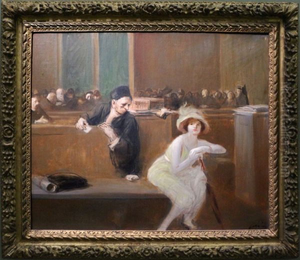 Court Scene Oil Painting by Jean-Louis Forain