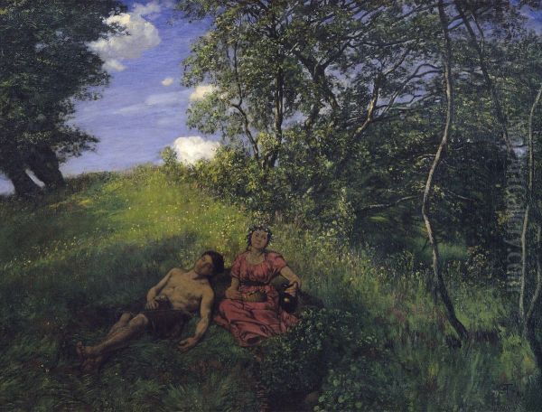 Mittagsruhe Oil Painting by Hans Thoma