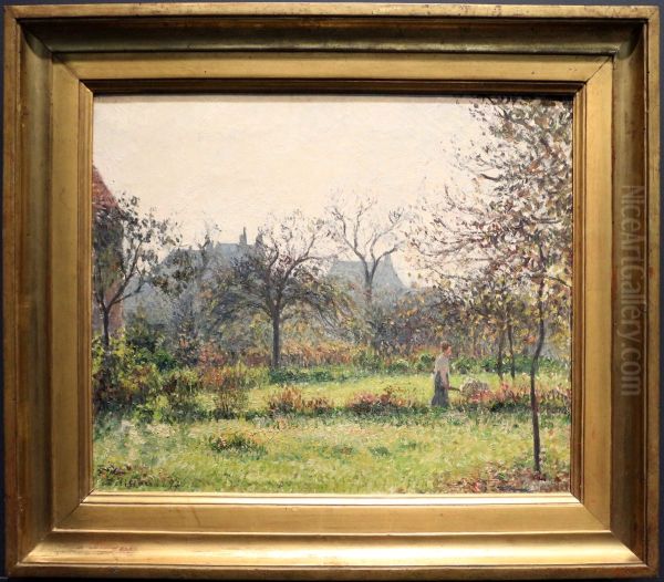 Morning Sun, Autumn Oil Painting by Camille Pissarro