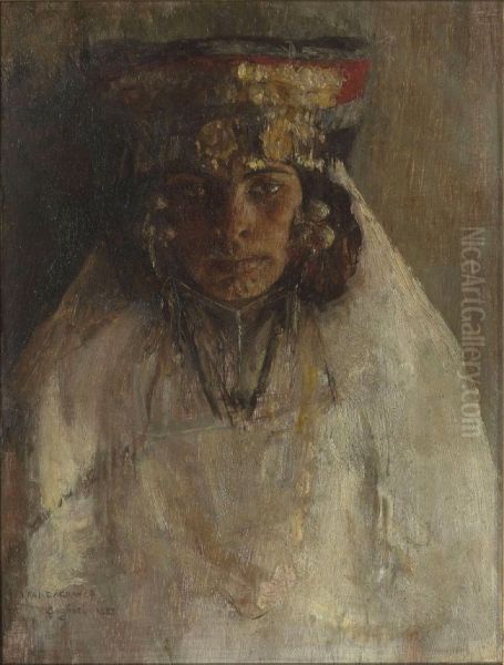 Tete de femme Ouled Nail Oil Painting by Pascal Dagnan-Bouveret